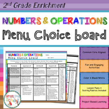 2Nd Grade Numbers And Operations Choice Board - Distance Learning
