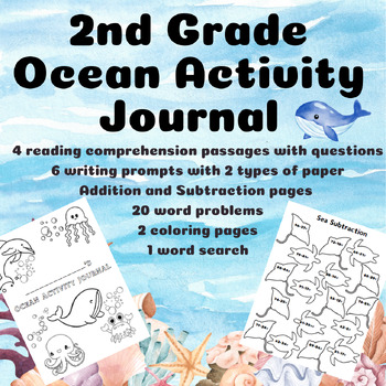 Preview of 2nd Grade Ocean Activity Packet |Emergency sub plans|Addition and Subtraction|