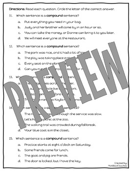 2nd Grade Open Court Grammar Compound Sentences by makblackTeaches