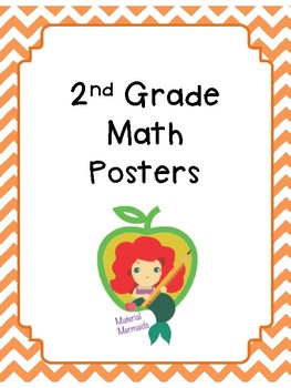 Preview of 2nd Grade Orange Math Posters