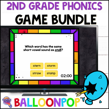 Preview of 2nd Grade PHONICS BalloonPop™ Digital Review Games 6 Unit Bundle