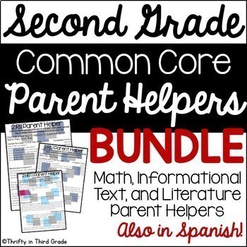 Preview of 2nd Grade Parent Handouts Bundle Common Core Parent Helpers