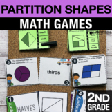 2nd Grade Partitioning Shapes into Equal Shapes Math Revie
