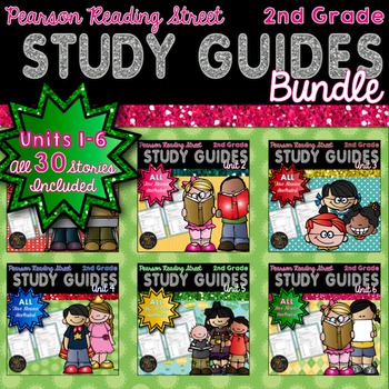 Preview of 2nd Grade Reading Street Weekly Study Guide Bundle for Units 1-6