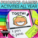 2nd Grade Phonics Toothy® Task Cards | First Grade Phonics Games | 1st Grade