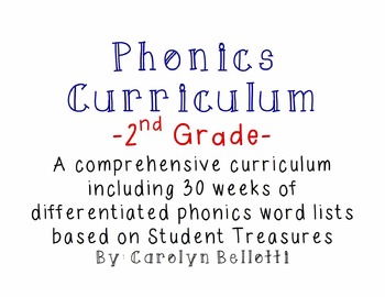 Preview of 2nd Grade Phonics Word Lists--Differentiated--30 weeks of study!
