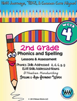2nd Grade Phonics and Spelling D'Nealian Week 4 (long ē, ō, & ū; hard g,  soft ġ)
