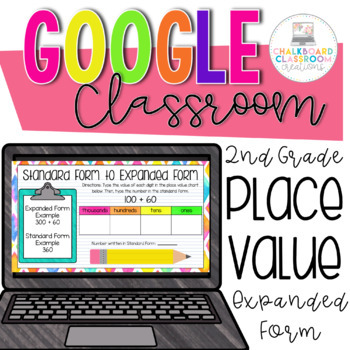 Preview of 2nd Grade Place Value Expanded & Written Form for Google Classroom™ ✅ 2.NBT.A.3