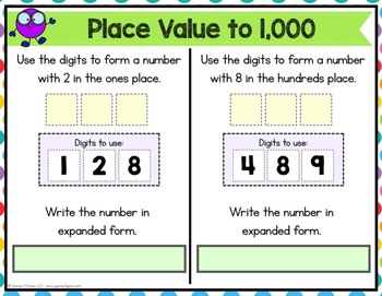 Teacher Made Math Center Resource Game Understanding Numbers Place Value 