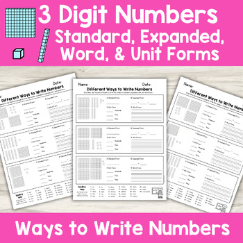 Preview of Different Ways to Write 3 Digit Numbers | Expanded Standard Word Unit Form | 2nd