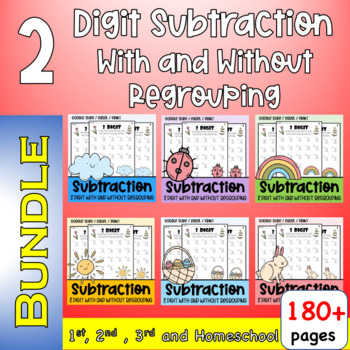 Preview of 2nd Grade Place Value Hundred, 2-Digit Subtraction, Google Slides & PDF, No Prep