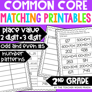 2nd grade place value matching activity printables common