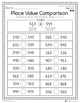 differentiated 2nd grade place value strategy worksheets freebie