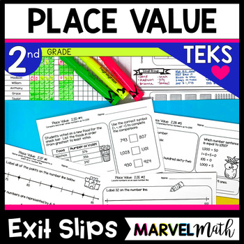 Preview of 2nd Grade Place Value TEKS Exit Tickets 2.2A 2.2B 2.2C 2.2D 2.2E 2.2F 2.7B