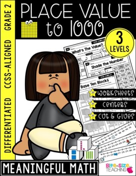 Preview of 2nd Grade Place Value Unit | CCSS Differentiated Worksheets & Centers