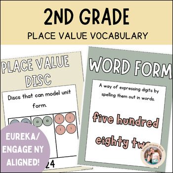 Preview of 2nd Grade Place Value Vocabulary | Eureka/EngageNY Aligned | Earthy Boho