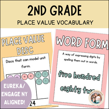 Preview of 2nd Grade Place Value Vocabulary | Eureka/EngageNY Aligned | Gentle Garden