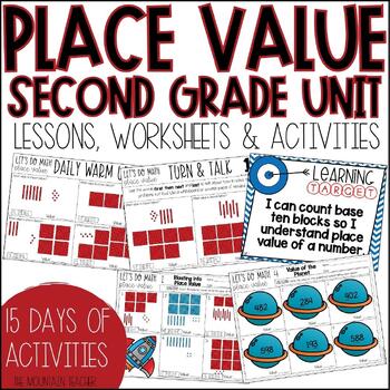 Preview of 2nd Grade Place Value Unit and Worksheets for Hundreds Tens and Ones