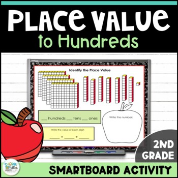 Preview of 2nd Grade Place Value to Hundreds SMARTboard Math Lesson - Fall Activities
