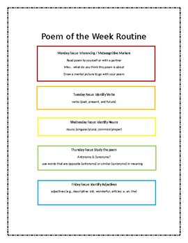 2nd Grade Poem of the week