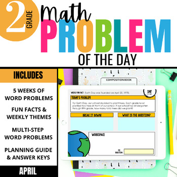 Preview of 2nd Grade Problem of the Day: Daily Math Word Problems | APRIL DIGITAL