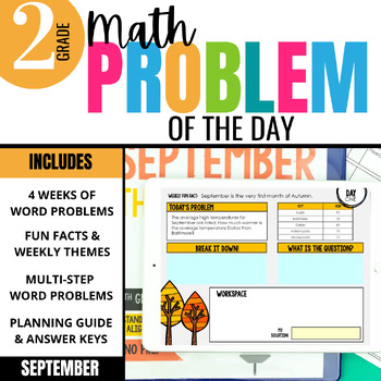 Preview of 2nd Grade Problem of the Day: Daily Math Word Problems | SEPTEMBER DIGITAL