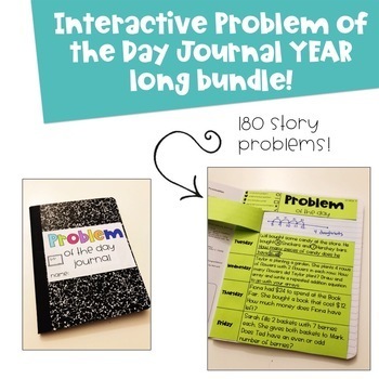 Preview of 2nd Grade Problem of the Day Interactive Journal Year Long Bundle