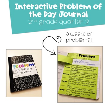 Preview of 2nd Grade Problem of the Day Interactive Journal Third Nine Weeks (EDITABLE)