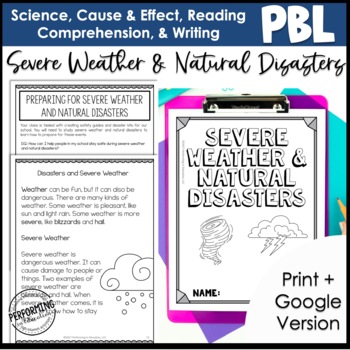 Preview of 2nd Grade Project-Based Learning: Severe Weather and Natural Disasters
