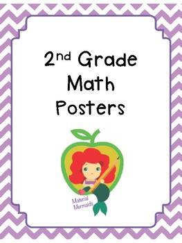 Preview of 2nd Grade Purple Math Posters