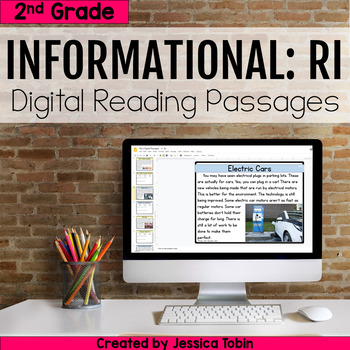 Preview of 2nd Grade RI Informational Digital Reading Passages and Comprehension Questions