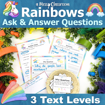 Preview of 2nd Grade Rainbow Nonfiction Reading Light Lesson RI.2.1 Ask & Answer Questions
