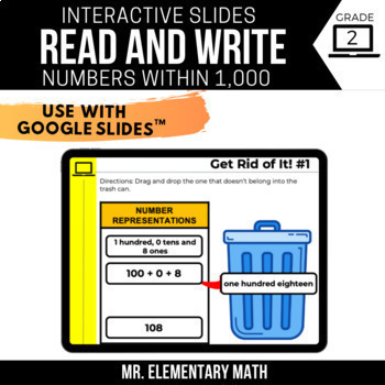 Preview of 2nd Grade Read and Write Numbers - FREE Print & Digital Math Centers