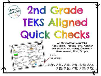 2nd Grade Readiness TEKS Quick Checks Bundle by Weaver's Workshop