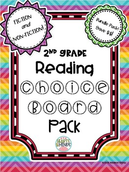 Preview of 2nd Grade Reading Choice Board Bundle- FICTION & NON-FICTION! -Distance Learning