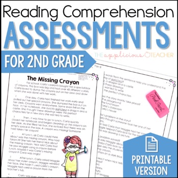 Preview of 2nd Grade Reading Tests | 2nd Grade Reading Comprehension Assessments