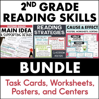 Preview of 2nd Grade Reading Comprehension Activities Cause Effect Main Idea & Key Details