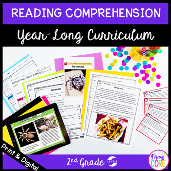 Preview of 2nd Grade Lexile Leveled Reading Comprehension Curriculum - Full Year Bundle
