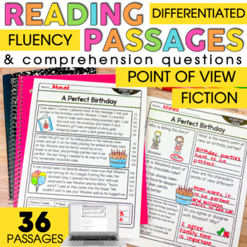Preview of 2nd Grade Reading Comprehension Passages and Questions | Point of View