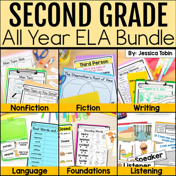 Preview of 2nd Grade Reading Comprehension, Writing, Grammar - Common Core ELA Bundle