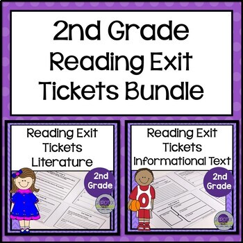 Preview of 2nd Grade Reading Exit Tickets Bundle - Literature and Informational Text