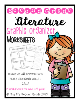 Preview of 2nd Grade Reading Literature Graphic Organizers for CCSS