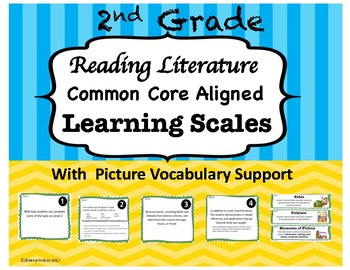 Preview of 2nd Grade Reading Literature Learning Scales-Common Core Aligned