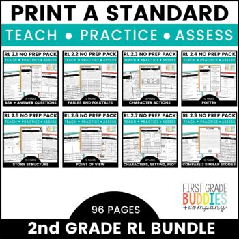 Preview of 2nd Grade Reading Literature No Prep Tasks for Instruction and Assessment BUNDLE