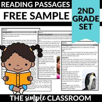 Preview of 2nd Grade Reading Passages Free Sample