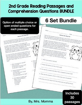 Preview of 2nd Grade Reading Passages with Comprehension Questions Bundle