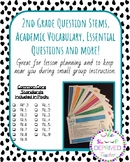 FREEBIE: 2nd Grade Reading Question Stems and Vocabulary