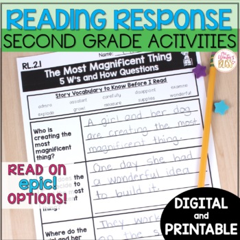 Preview of 2nd Grade Reading Response Activities - printable & digital
