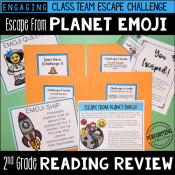 Preview of 2nd Grade Reading Review Game | ELA Test Prep Game Escape Room