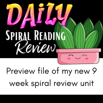 Preview of 2nd Grade Reading Skill Spiral Review Freebie